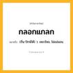 กลอกแกลก ความหมาย หมายถึงอะไร?, คำในภาษาไทย กลอกแกลก หมายถึง (ถิ่น-ปักษ์ใต้) ว. เหลวไหล, ไม่แน่นอน.