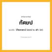 กัศยป ความหมาย หมายถึงอะไร?, คำในภาษาไทย กัศยป หมายถึง [กัดสะหฺยบ] (แบบ) น. เต่า. (ส.).