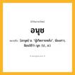 อนุช ความหมาย หมายถึงอะไร?, คำในภาษาไทย อนุช หมายถึง [อะนุด] น. “ผู้เกิดภายหลัง”, น้องสาว, นิยมใช้ว่า นุช. (ป., ส.).