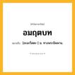 อมฤตบท ความหมาย หมายถึงอะไร?, คำในภาษาไทย อมฤตบท หมายถึง [อะมะรึดตะ-] น. ทางพระนิพพาน.