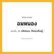 อมหนอง ความหมาย หมายถึงอะไร?, คำในภาษาไทย อมหนอง หมายถึง ก. กลัดหนอง, มีหนองคั่งอยู่.
