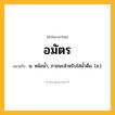 อมัตร ความหมาย หมายถึงอะไร?, คำในภาษาไทย อมัตร หมายถึง น. หม้อนํ้า, ภาชนะสําหรับใส่นํ้าดื่ม. (ส.).