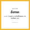 อังกนะ ความหมาย หมายถึงอะไร?, คำในภาษาไทย อังกนะ หมายถึง [-กะนะ] น. การทําเครื่องหมาย, การประทับตรา. (ส.).