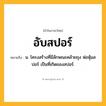 อับสปอร์ ความหมาย หมายถึงอะไร?, คำในภาษาไทย อับสปอร์ หมายถึง น. โครงสร้างที่มีลักษณะคล้ายถุง ห่อหุ้มสปอร์ เป็นที่เกิดของสปอร์.