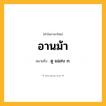 อานม้า ความหมาย หมายถึงอะไร?, คำในภาษาไทย อานม้า หมายถึง ดู แฉลบ ๓.