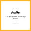 อำมหิต ความหมาย หมายถึงอะไร?, คำในภาษาไทย อำมหิต หมายถึง [-มะ-] ว. ดุร้าย, ร้ายกาจ, ทารุณ, เหี้ยมโหด.