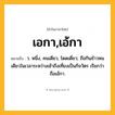 เอกา,เอ้กา ความหมาย หมายถึงอะไร?, คำในภาษาไทย เอกา,เอ้กา หมายถึง ว. หนึ่ง, คนเดียว, โดดเดี่ยว; ถือกินข้าวหนเดียวในเวลาระหว่างเช้าถึงเที่ยงเป็นกิจวัตร เรียกว่า ถือเอ้กา.