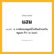 แฮม ความหมาย หมายถึงอะไร?, คำในภาษาไทย แฮม หมายถึง น. ขาหลังของหมูแช่น้ำเกลือแล้วรมควัน, หมูแฮม ก็ว่า. (อ. ham).